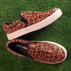 Dirty Laundry Womens Slip on Loafer Shoes, Animal Print with Suede Like Feel